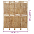 vidaXL 4 paneles bambusz térelválasztó 160 x 180 cm