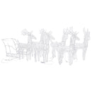 vidaXL akril rénszarvasos-szános karácsonyi dekoráció 320 LED-del