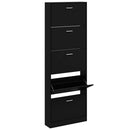 vidaXL fekete szerelt fa cipősszekrény 59 x 17 x 169 cm