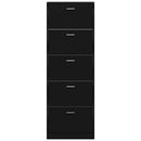 vidaXL fekete szerelt fa cipősszekrény 59 x 17 x 169 cm