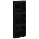 vidaXL fekete szerelt fa cipősszekrény 59 x 17 x 169 cm