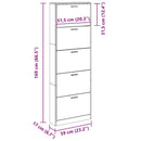 vidaXL fekete szerelt fa cipősszekrény 59 x 17 x 169 cm