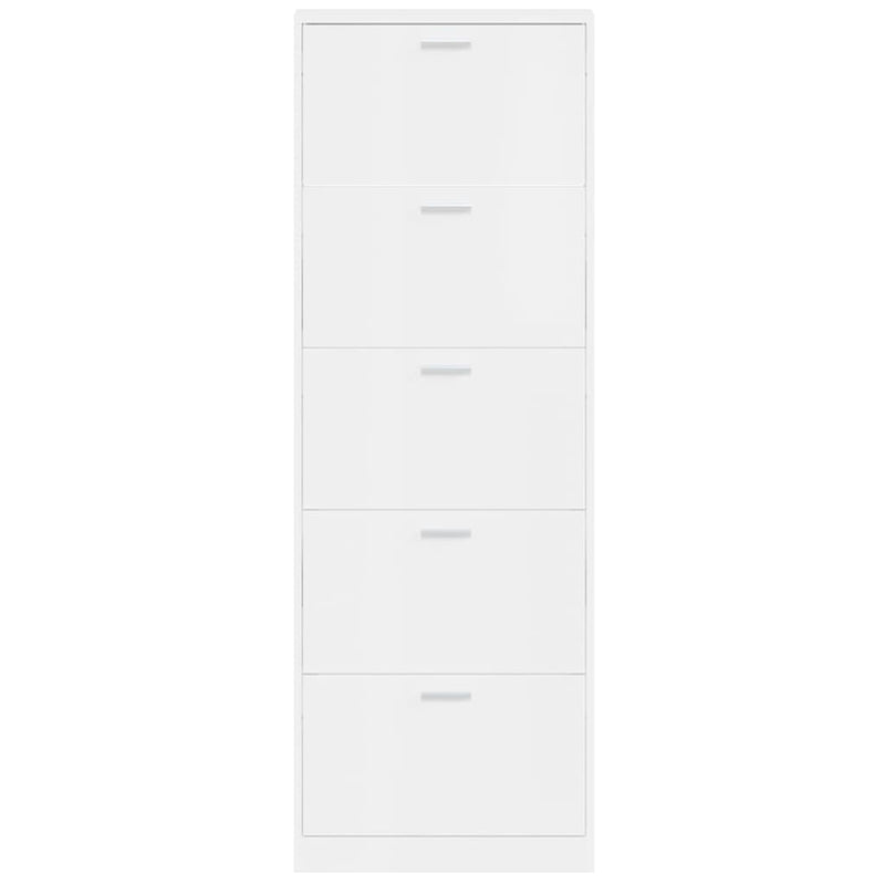 vidaXL magasfényű fehér szerelt fa cipőszekrény 59 x 17 x 169 cm