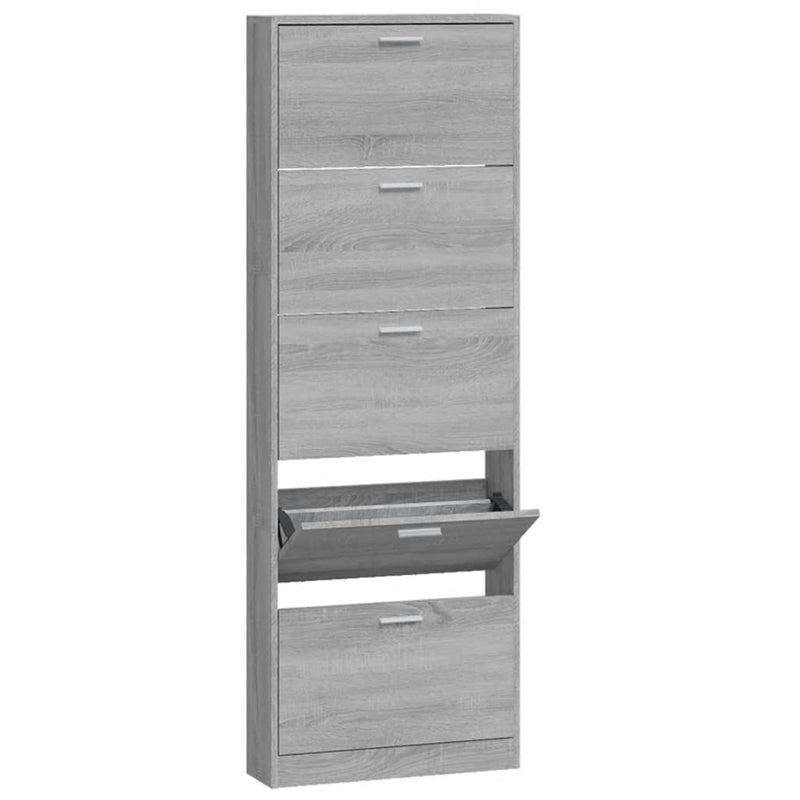 vidaXL szürke sonoma színű szerelt fa cipősszekrény 59 x 17 x 169 cm