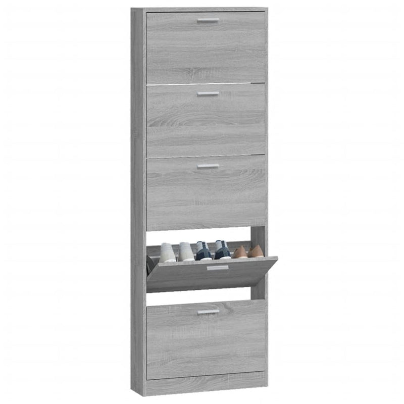 vidaXL szürke sonoma színű szerelt fa cipősszekrény 59 x 17 x 169 cm