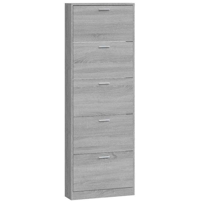 vidaXL szürke sonoma színű szerelt fa cipősszekrény 59 x 17 x 169 cm
