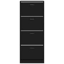 vidaXL fekete szerelt fa cipősszekrény 59x17x150 cm
