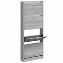 vidaXL szürke sonoma színű szerelt fa cipősszekrény 59x17x150 cm