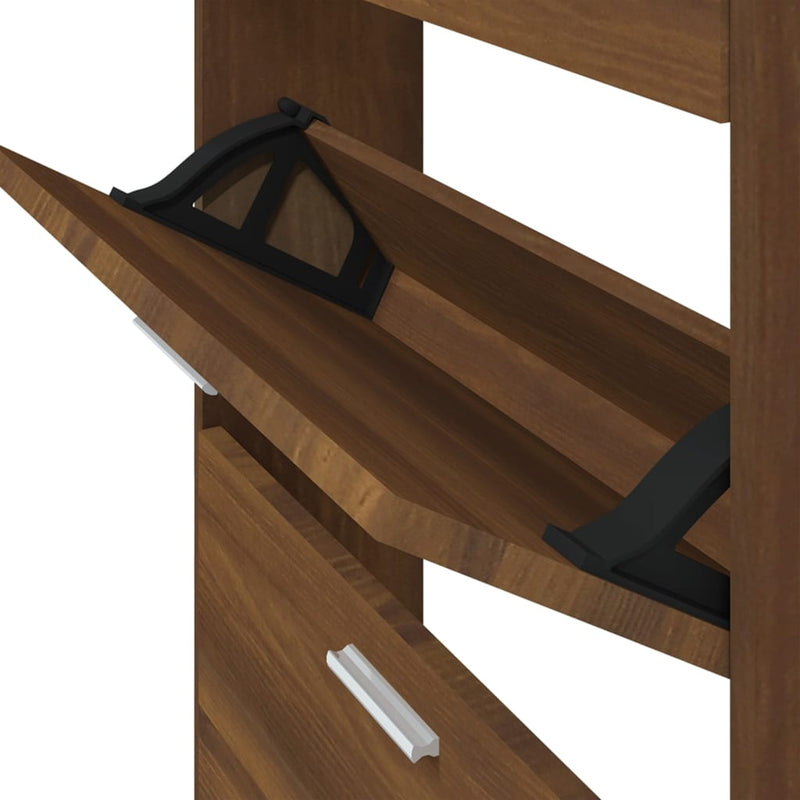vidaXL barna tölgyszínű szerelt fa cipősszekrény 59 x 17 x 150 cm