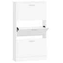 vidaXL fehér, rétegelt fa cipősszekrény 59 x 17 x 108 cm