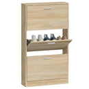 vidaXL tölgyszínű szerelt fa cipősszekrény 59x17x108 cm
