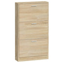 vidaXL tölgyszínű szerelt fa cipősszekrény 59x17x108 cm