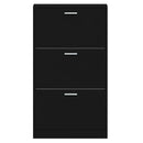 vidaXL fekete szerelt fa cipősszekrény 59x17x108 cm