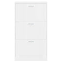 vidaXL magasfényű fehér szerelt fa cipőszekrény 59x17x108 cm