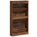 vidaXL füstös tölgy színű szerelt fa cipősszekrény 59x17x108 cm