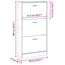vidaXL füstös tölgy színű szerelt fa cipősszekrény 59x17x108 cm