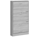 vidaXL szürke sonoma színű szerelt fa cipősszekrény 59x17x108 cm