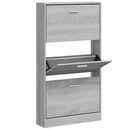 vidaXL szürke sonoma színű szerelt fa cipősszekrény 59x17x108 cm