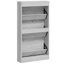 vidaXL szürke sonoma színű szerelt fa cipősszekrény 59x17x108 cm