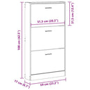 vidaXL szürke sonoma színű szerelt fa cipősszekrény 59x17x108 cm