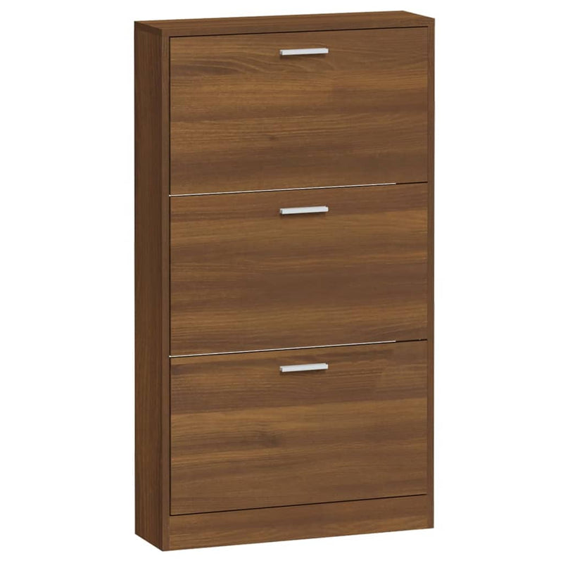 vidaXL barna tölgyszínű szerelt fa cipősszekrény 59 x 17 x 150 cm