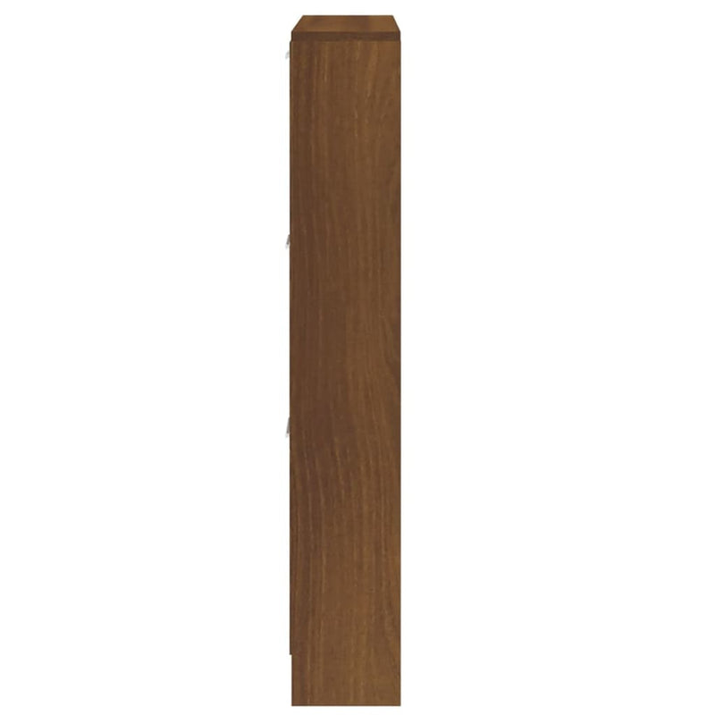 vidaXL barna tölgyszínű szerelt fa cipősszekrény 59 x 17 x 150 cm