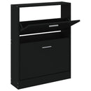vidaXL fekete szerelt fa cipőszekrény 59x17x81 cm