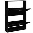vidaXL fekete szerelt fa cipőszekrény 59x17x81 cm