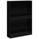 vidaXL fekete szerelt fa cipőszekrény 59x17x81 cm