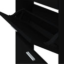 vidaXL fekete szerelt fa cipőszekrény 59x17x81 cm