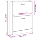 vidaXL fekete szerelt fa cipőszekrény 59x17x81 cm