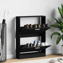 vidaXL fekete szerelt fa cipőszekrény 59x17x81 cm