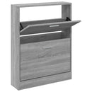 vidaXL szürke sonoma színű szerelt fa cipősszekrény 59x17x81 cm