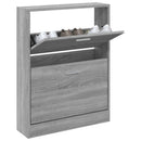 vidaXL szürke sonoma színű szerelt fa cipősszekrény 59x17x81 cm