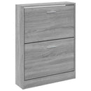 vidaXL szürke sonoma színű szerelt fa cipősszekrény 59x17x81 cm