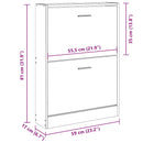 vidaXL barna tölgyszínű szerelt fa cipősszekrény 59x17x81 cm