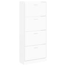 vidaXL fehér szerelt fa cipősszekrény 63x24x147 cm
