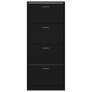 vidaXL fekete szerelt fa cipősszekrény 63x24x147 cm
