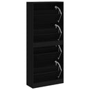 vidaXL fekete szerelt fa cipősszekrény 63x24x147 cm