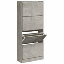 vidaXL betonszürke szerelt fa cipőszekrény 63x24x147 cm