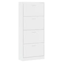 vidaXL magasfényű fehér szerelt fa cipőszekrény 63x24x147 cm