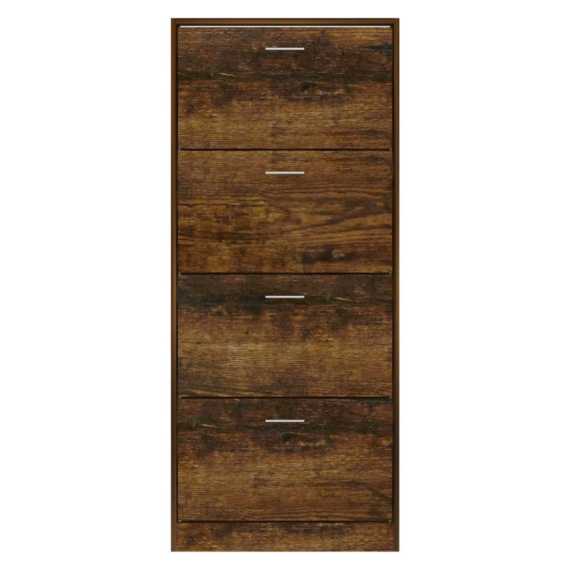 vidaXL füstös tölgy színű szerelt fa cipősszekrény 63x24x147 cm