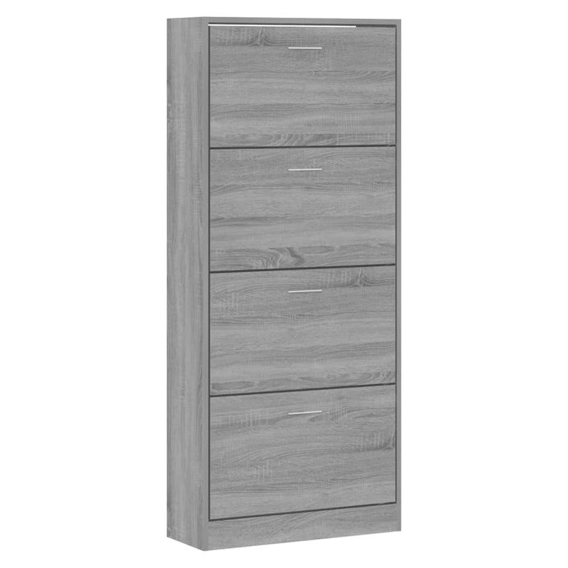 vidaXL szürke sonoma színű szerelt fa cipősszekrény 63x24x147 cm