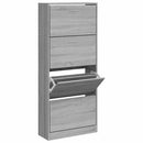 vidaXL szürke sonoma színű szerelt fa cipősszekrény 63x24x147 cm
