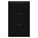 vidaXL fekete szerelt fa cipősszekrény 63x24x103 cm