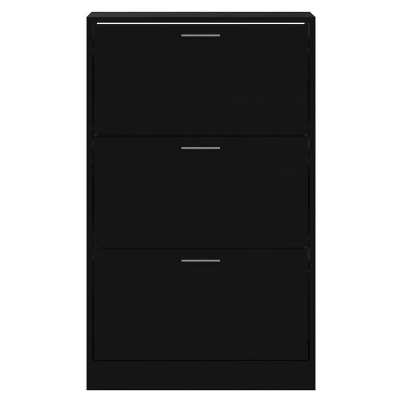vidaXL fekete szerelt fa cipősszekrény 63x24x103 cm