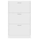 vidaXL magasfényű fehér szerelt fa cipőszekrény 63x24x103 cm