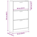 vidaXL barna tölgyszínű szerelt fa cipősszekrény 63x24x103 cm
