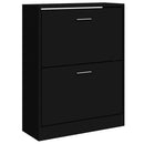 vidaXL fekete szerelt fa cipősszekrény 63x24x81 cm