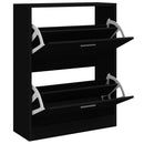 vidaXL fekete szerelt fa cipősszekrény 63x24x81 cm